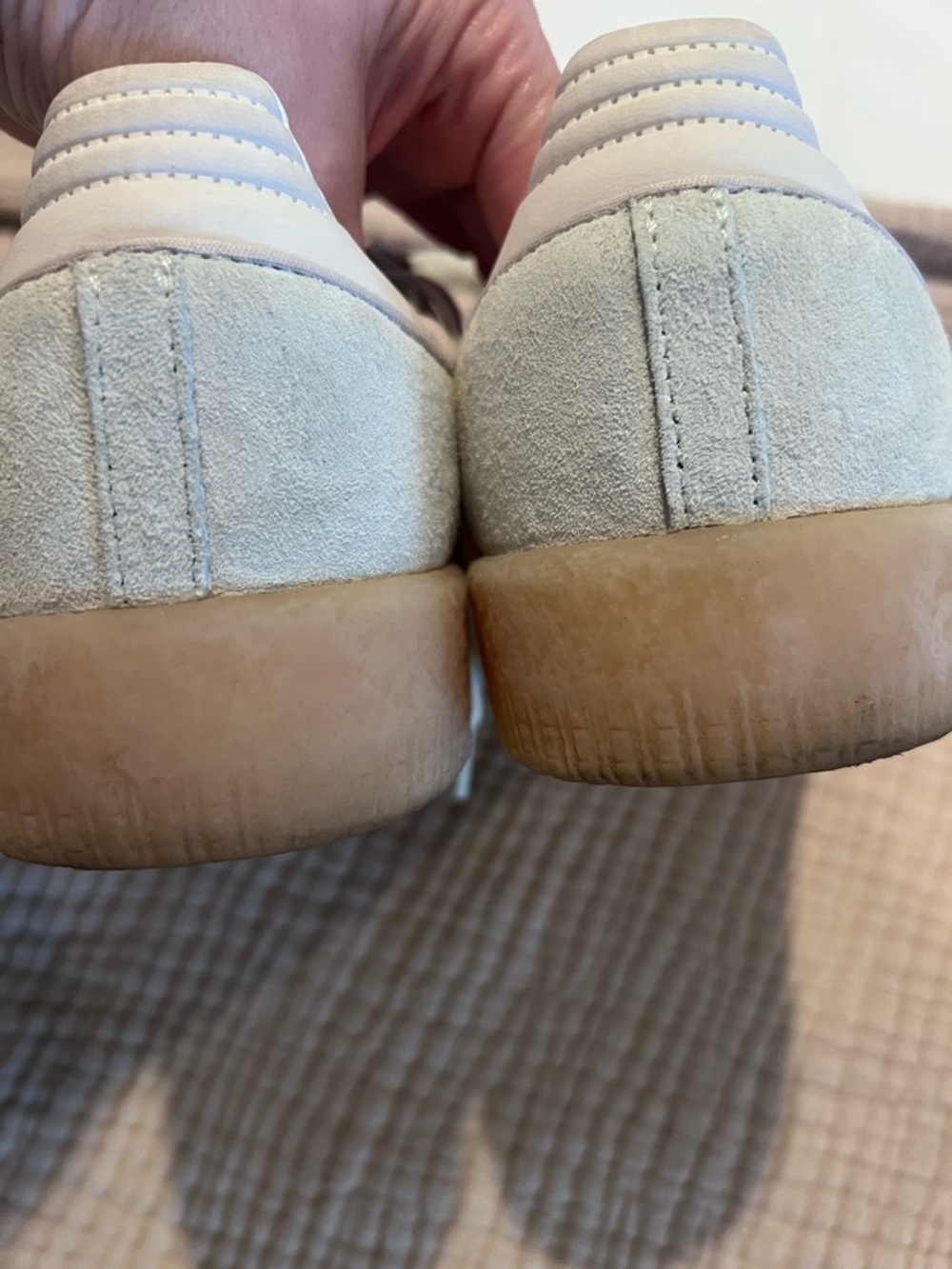 adidas Samba Suede Sneakers - Cream with Pink Accents - Picture 5 of 14